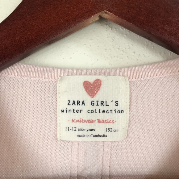 Zara Girls Kids Zipper Back Pink Sweater Shirt - Picture 5 of 5